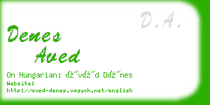 denes aved business card